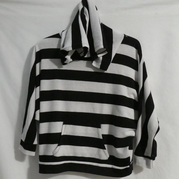 SEDUCTIONS, small, striped cropped hoodie, kangaroo pockets, EUC - Picture 2 of 15